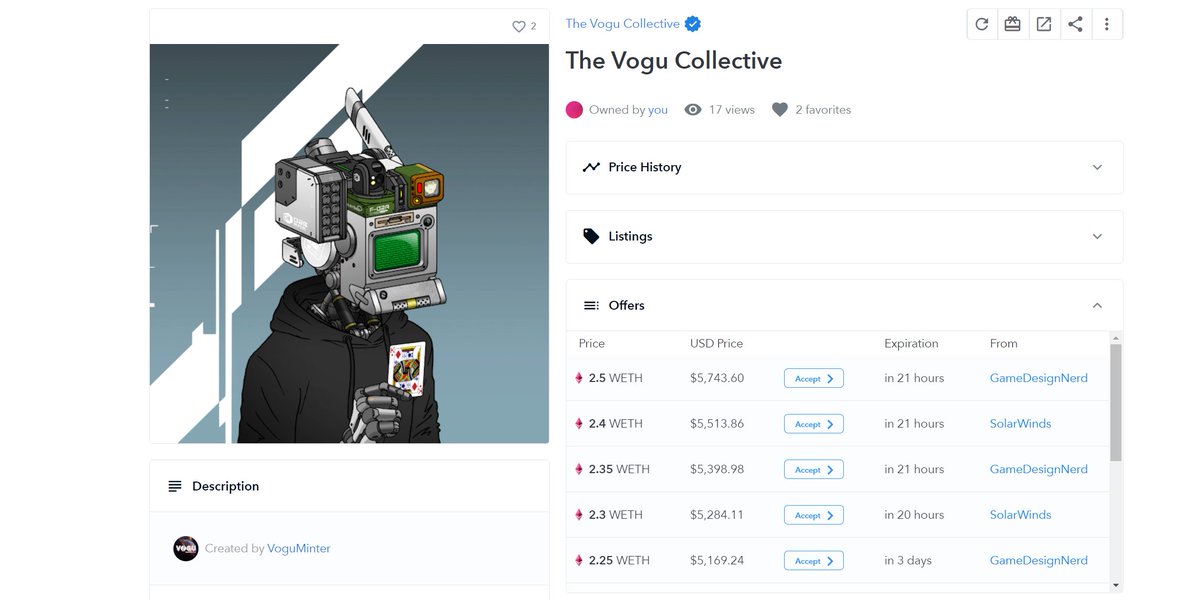 🤖***Massive VOGU 48HR Giveaway***🤖

Win Vogu #38, currently has 2.5ETH bid🤑

To enter - 
1. Follow <a href="/the_vogu/">The Vogu 🤖</a> and <a href="/voxodeus/">VoxoDeus</a>, like, retweet, and tag a friend
2. Join discord.gg/voxodeus and head to the #promotions channel to learn more

Mint a Voxo➡️ bit.ly/mintvoxo