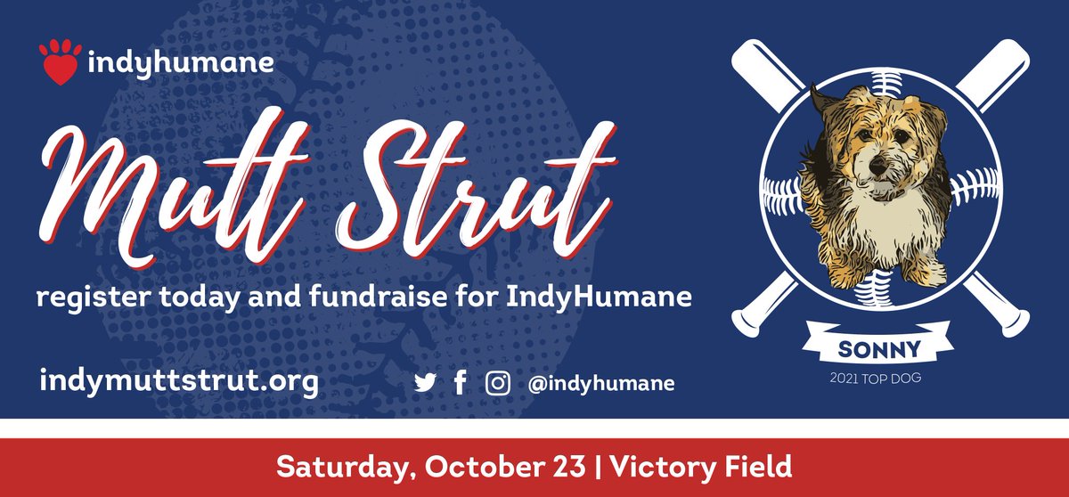 We are looking forward to seeing you for a Doggone Day of Fun at @TheVicIndyon October 23rd ⚾️ Register for Mutt Strut and join the fun, with or without a pet. You can sign up as a team, an individual strutter or virtual supporter! Register today: bit.ly/cRI9Uh 🐾