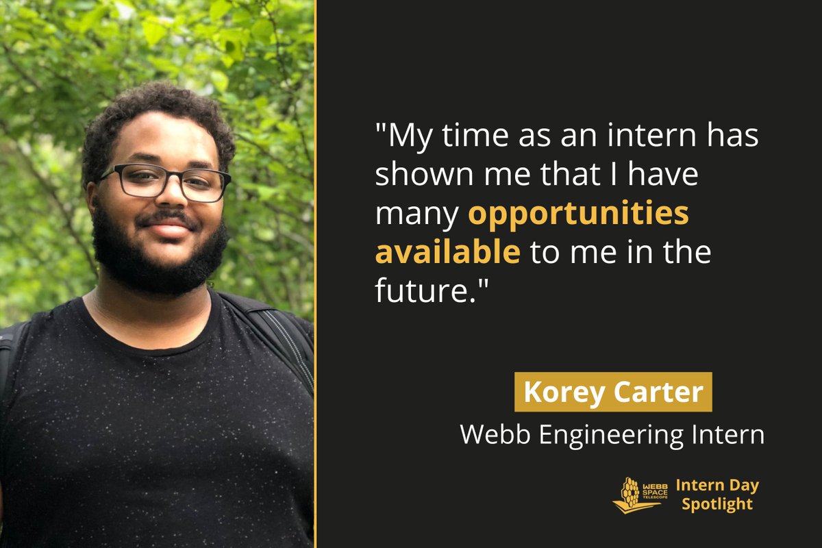 Left: Korey Carter. Right: "My time as an intern has shown me that I have many opportunities available to me in the future." - Korey Carter, Webb Engineering Intern