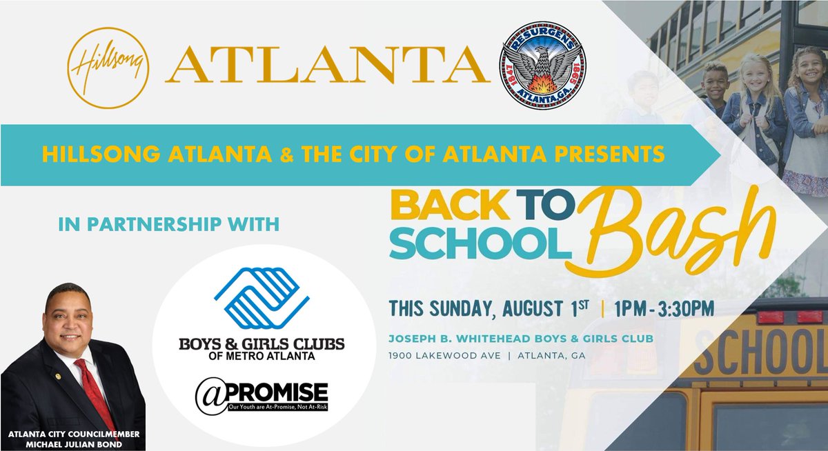 atlcouncil's tweet image. Council member Michael Julian Bond is co-sponsoring a “Back-to-School Bash” on Sunday from 1-3:30 p.m. at the Joseph B. Whitehead Boys &amp;amp; Girls Club, 1900 Lakewood Ave SE. DETAILS: bit.ly/3ibeX1J
