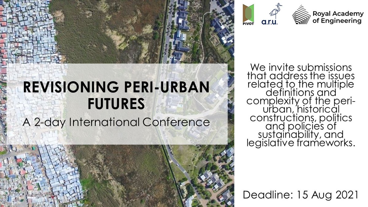 PIVOT SM (@smpivot) on Twitter photo 📢Call for papers!
Our 2-day International Conference is a place for early career scholars and practitioners to present research that address the issues and complexity of the peri-urban
pivotfrontiers.com/call-for-paper…
<a href="/RAEngGlobal/">RAEngGlobal</a> <a href="/angliafunding/">Anglia Ruskin Research Funding</a> <a href="/GCRF/">Global Challenges Research Fund (GCRF)</a> <a href="/ArchHumanities/">Architectural Humanities Research Association</a> <a href="/SSHAP_action/">Social Science in Humanitarian Action Platform</a> 📢Call for papers!
Our 2-day International Conference is a place for early career scholars and practitioners to present research that address the issues and complexity of the peri-urban
pivotfrontiers.com/call-for-paper…
<a href="/RAEngGlobal/">RAEngGlobal</a> <a href="/angliafunding/">Anglia Ruskin Research Funding</a> <a href="/GCRF/">Global Challenges Research Fund (GCRF)</a> <a href="/ArchHumanities/">Architectural Humanities Research Association</a> <a href="/SSHAP_action/">Social Science in Humanitarian Action Platform</a>