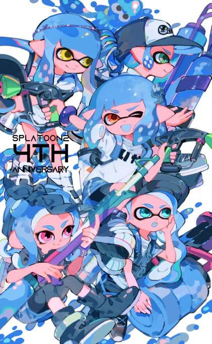 スプラトゥーン2四周年のtwitterイラスト作品