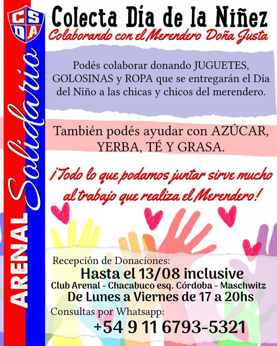 💙 Colecta Solidaria ❤️

#vamosarenal #somosarenal #somosmaschwitz