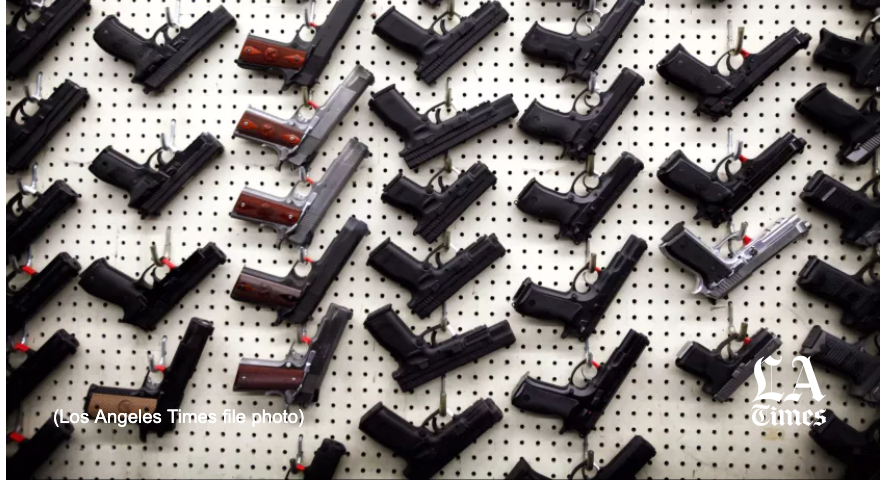 latimes's tweet image. Amid a surge in shootings this year, a majority of California voters say that they believe gun control laws are effective in reducing violent crime, but confidence in them has slipped, according to a new poll.

latimes.com/california/sto…