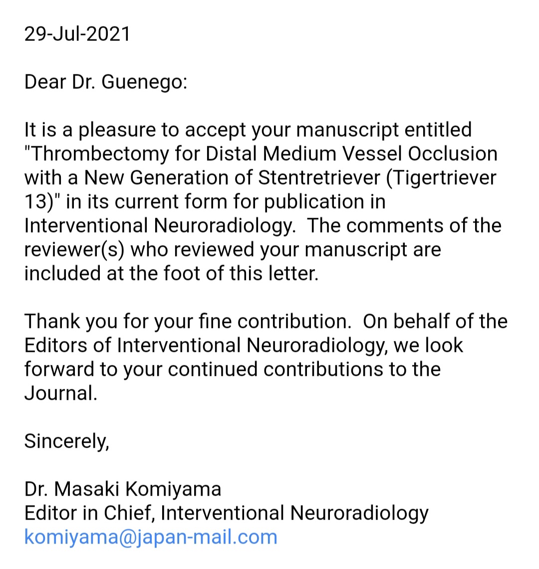 The French Brain Doctor (@guenegoadrien) on Twitter photo Awesome news from #InterventionalNeuroradiologyJournal today ! <a href="/kanachan2020/">Masaki Komiyama, M.D.</a>
More data coming on #DMVO, #Tigertriever13, #Stroke and #Thrombectomy soon !
@NeuroUnited <a href="/Rapid__Medical/">Rapid Medical</a> Awesome news from #InterventionalNeuroradiologyJournal today ! <a href="/kanachan2020/">Masaki Komiyama, M.D.</a>
More data coming on #DMVO, #Tigertriever13, #Stroke and #Thrombectomy soon !
@NeuroUnited <a href="/Rapid__Medical/">Rapid Medical</a>