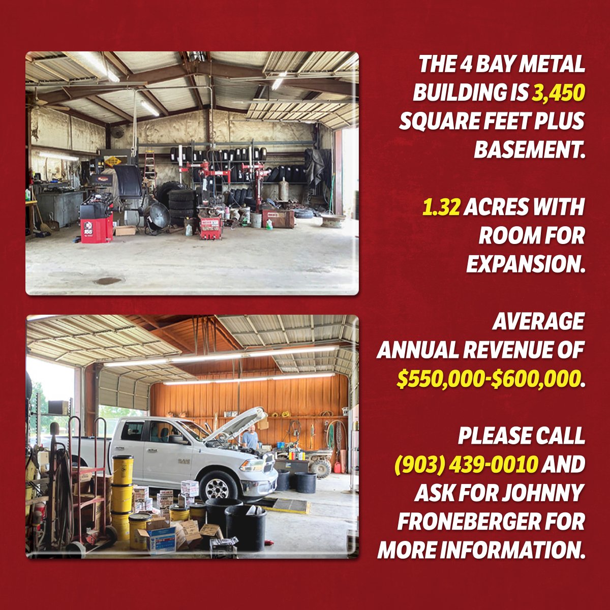 Hopkins County Tire on Twitter "Tire & Lube Center for sale by owner