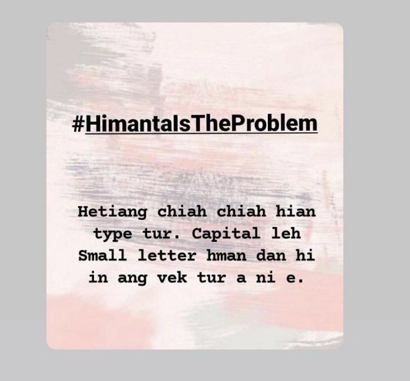hLimpui_ht's tweet photo. Pawimawh leh khawp mai heihi Kan Hashtag Trending tir nan🙃  #HimantaIsTheProblem https://t.co/FYcmsUk0jc