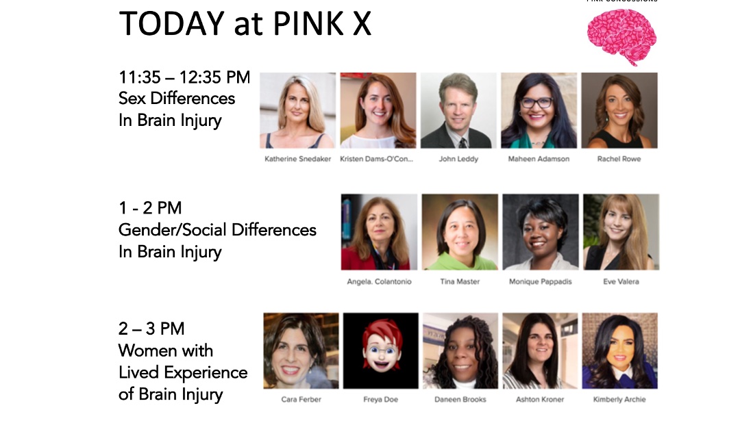 PinkConcussions's tweet photo. TODAY's PINK X sessions at the @I_B_I_A World Brain Injury Congress #pinkX focused on sex and gender differences in brain injury with @PinkConcussions speakers... https://t.co/1QUlxnWd9M