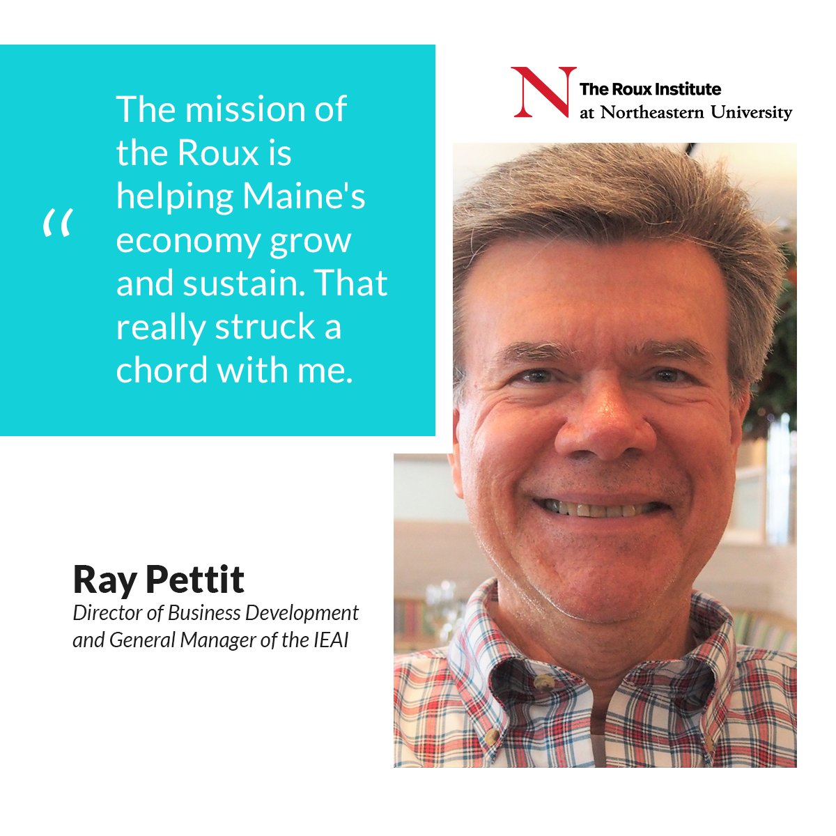 Roux Institute at Northeastern (@rouxinstitute) on Twitter photo Join us in welcoming Ray Pettit as the Director of Business Development and General Manager of the Institute for Experiential Artificial Intelligence (IEAI) at the Roux Institute.
Pettit joins <a href="/usamaf/">Usama Fayyad</a>, Executive Director and Professor of the Practice, at the IEAI. Join us in welcoming Ray Pettit as the Director of Business Development and General Manager of the Institute for Experiential Artificial Intelligence (IEAI) at the Roux Institute.
Pettit joins <a href="/usamaf/">Usama Fayyad</a>, Executive Director and Professor of the Practice, at the IEAI.
