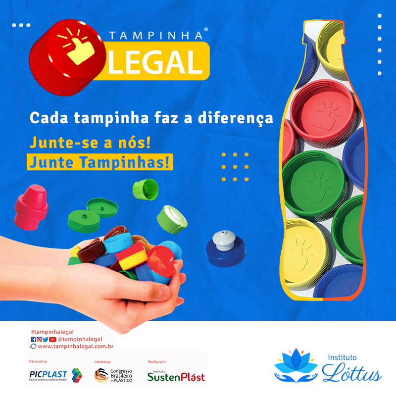 É tampinha?
É de plástico? 
É Tampinha Legal! 😊

O Instituto Lóttus, numa parceria com o 'Tampinha Legal' está arrecadando tampinhas de plástico. 

#InstitutoLottus #Maríliasp #TampinhaLegal #MeioAmbiente #Plástico