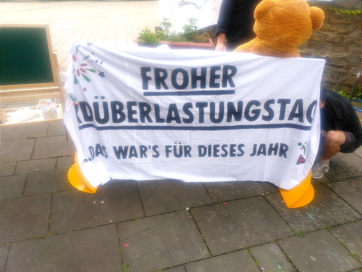 Froher #earth-overshootday Heute haben wir alle Ressourcen für dieses Jahr aufgebraucht. Jetzt leben wir auf Pump.