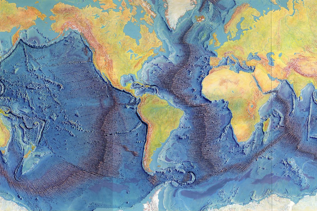 A map of the World Ocean Floor