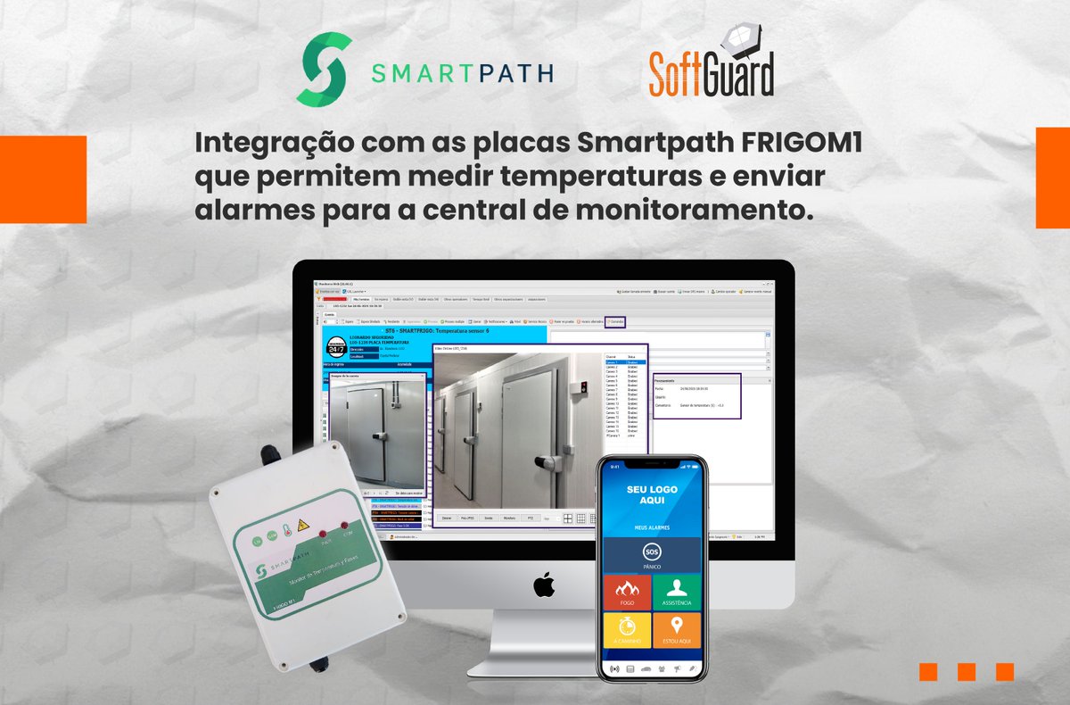 softguardbra's tweet photo. A integração dos painéis do SmartPath FRIGO M1 foi concluída recentemente. Essas placas permitem o registro das temperaturas e estabelecem limites de controle para receber alarmes na plataforma SoftGuard caso a temperatura ultrapasse ou caia abaixo dos limites configurados. https://t.co/gQ8UdR5RQ6