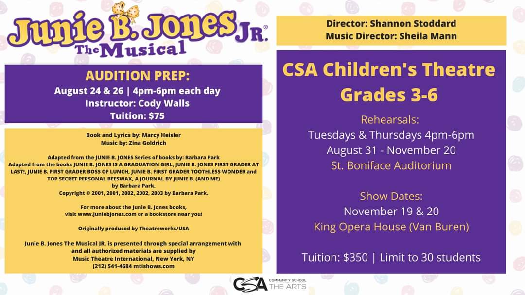 AUDITIONS IN AUGUST!!!

OPEN TO STUDENTS IN GRADES 3-6!!!