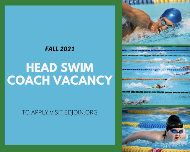 Head Swim Coach 📣📣
Red Bluff High School

The Red Bluff Joint Union High School District is seeking individuals with Swim Coaching experience. (see job announcement on Edjoin.org), 🏊‍♀️🏊‍♂️🏊‍♀️🏊‍♂️

To learn more and to apply, visit edjoin.org/rbjuhsd
