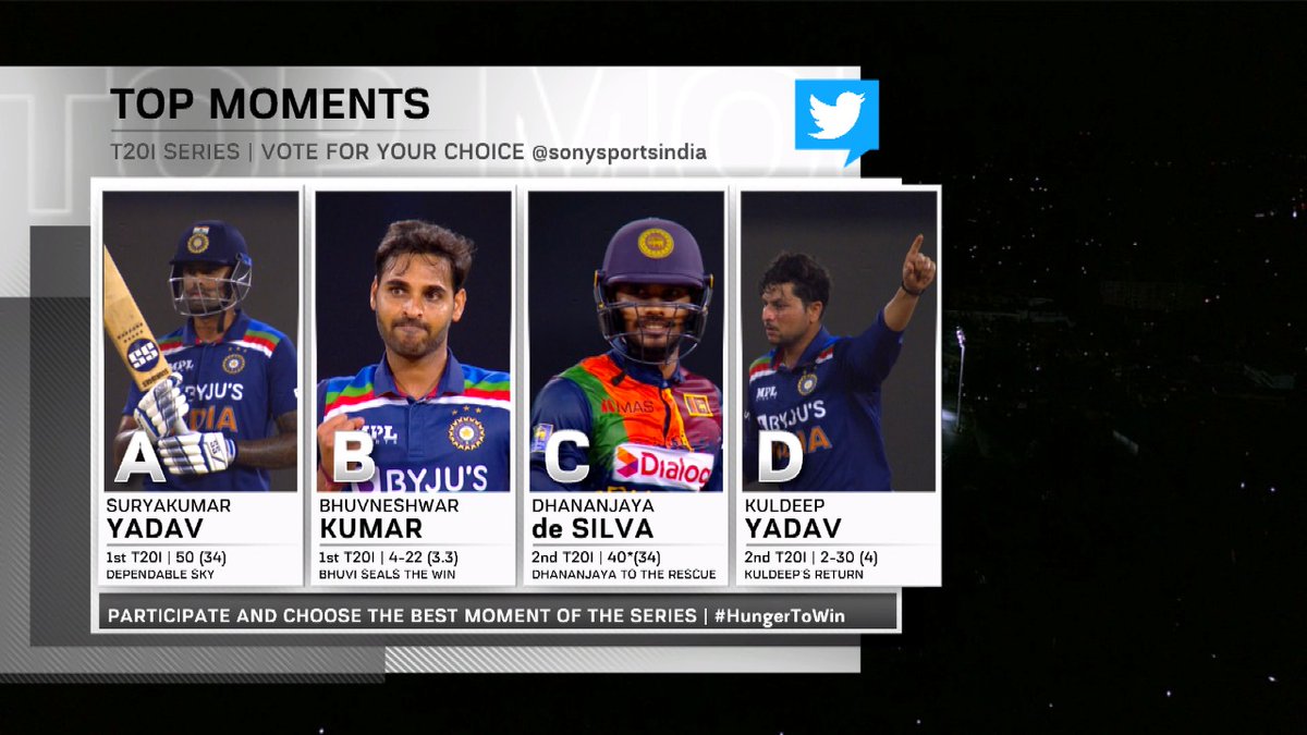 SonySportsNetwk's tweet photo. The T20I series was full of action-packed entertainment 🔥
Pick your top moment from the series so far 👇🏽

WATCH LIVE NOW!
📺Sony TEN 1, Sony TEN 3, Sony TEN 4, Sony SIX

#JeetneKiZid #HungerToWin #SLvIND #INDvSL https://t.co/oW583MnBxO