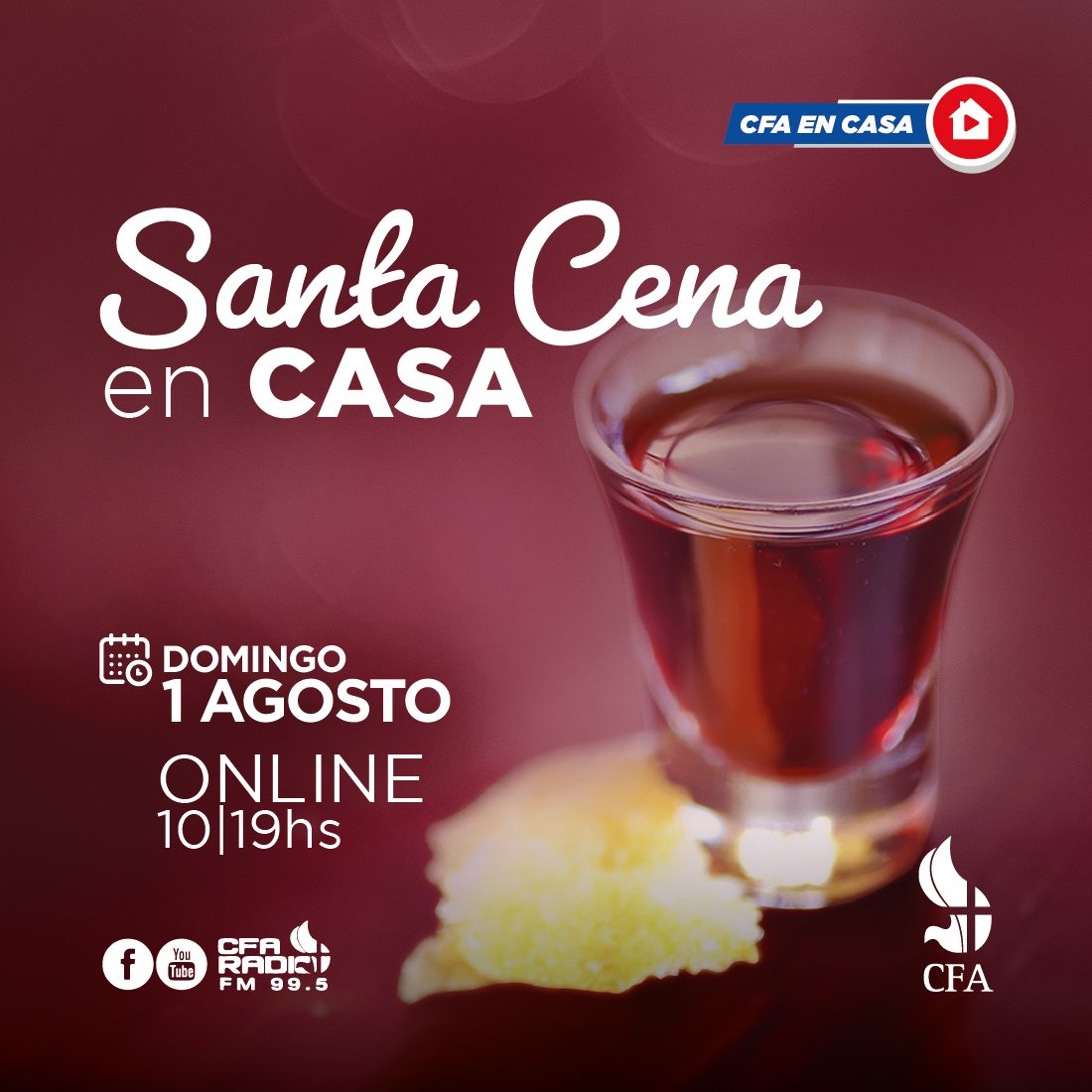 IglesiaCFA's tweet photo. ๐๐ฌ๐ญ๐ ๐๐จ๐ฆ๐ข๐ง๐ ๐จ๐ท๐ compartimos la #SantaCena. Preparรก tu jugo de uva, pan y un corazรณn dispuesto a recibir la gracia y perdรณn del Seรฑor Jesรบs
๐ Suscribite y activa la notificaciรณn
https://t.co/1YMzUfpqVY
#IglesiaCFA #CFAenCasa #congregateonline https://t.co/M6AN9sqx5i