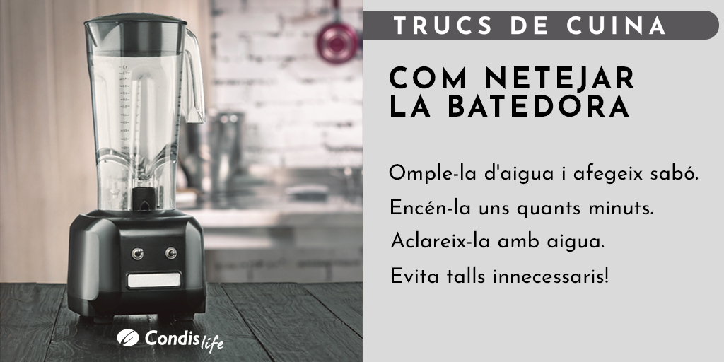 Condislife's tweet photo. Netejar una #batedora pot arribar a ser una tasca àrdua i tediosa... 🥵
Però gràcies a aquest #truc quedarà impecable sense que hagis de fer cap esforç. 😌
Estalviaràs temps i evitaràs els perills que suposa netejar aquest aparell.
Fes RT 🔁 i comparteix-lo!
#Condislife https://t.co/XOWRybDeGF