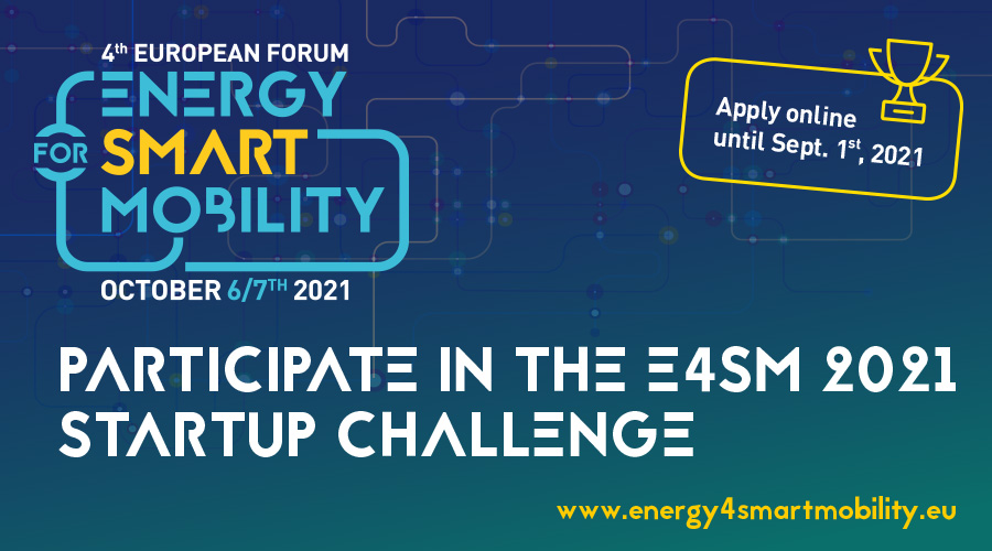 🔴La période de candidature pour le 4e concours de startup #E4SM21 est prolongée ! Vous avez jusqu'au 01/09⏰Saisissez cette opportunité de promouvoir vos innovations auprès de 350 acteurs européens de l'énergie pour la mobilité !
➡️energy4smartmobility.eu/fr/concours-de…