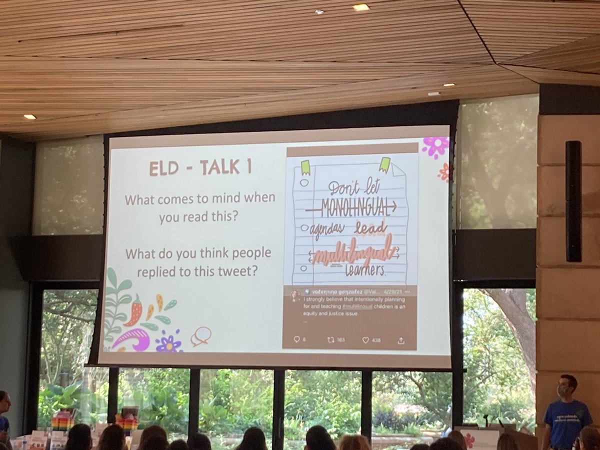 DRMLARA's tweet photo. When districts present and use the work of our talented @nancymotleyTRTW and @ValentinaESL bravo @NEISD_Bilingual @MillerAloise What a great event with stellar #duallanguageteachers   ¡Este distrito tiene un equipazo! 🙌🏼#Tomalapalabra https://t.co/j1hQHx2Xeq