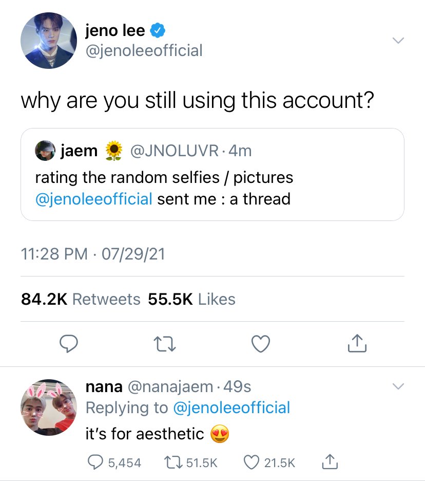 jenanaluv's tweet photo. nomin mini au — special pt.2 <3
[characters from ig live!]

just jaemin making a thread and rating the random messages jeno sent him 🌸 https://t.co/tDbGEDmduf