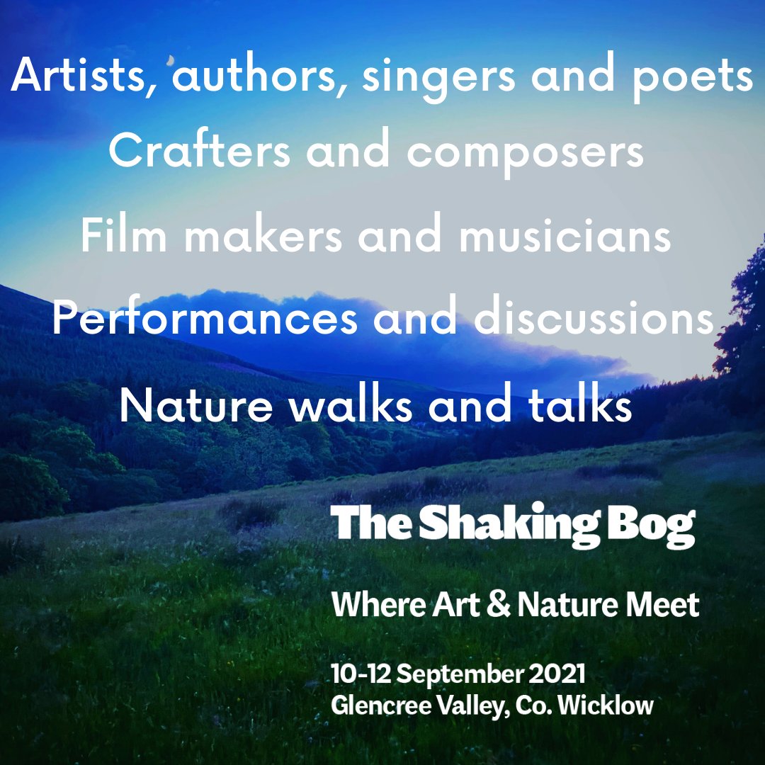 We will be announcing the line-up for our 2021 Festival very soon.

We're proud of it. A beautiful mix of musicians, writers, artists, film-makers, crafts-people, naturists, academics and poets, all in the beautiful Wicklow countryside.

We think you'll like it too.