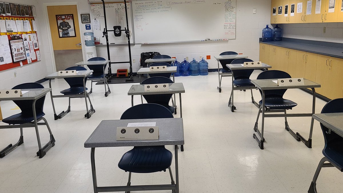 Classroom is near ready for JROTC Freshmen Orientation Camp beginning next week!!