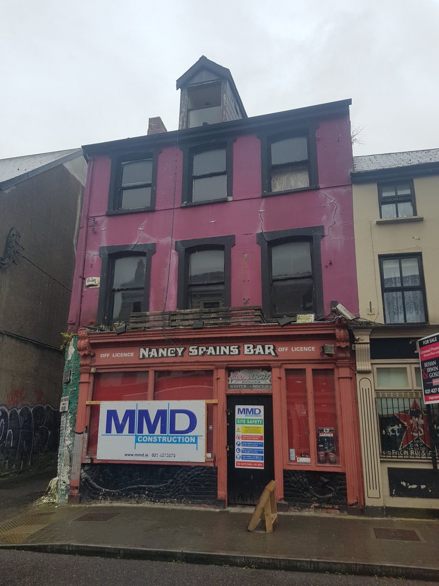 MouseDonegal's tweet photo. Onwards and upwards. Shame #nancyspains couldn't survive. Hope #tomlynch pub sells. Great for @barrackstreet,  apartments badly needed. #mmdconstruction for @corkcitycouncil street just needs pedestrianised now. It's just a ratrun at moment. #homelessness #cork https://t.co/OeZc2BBjcz