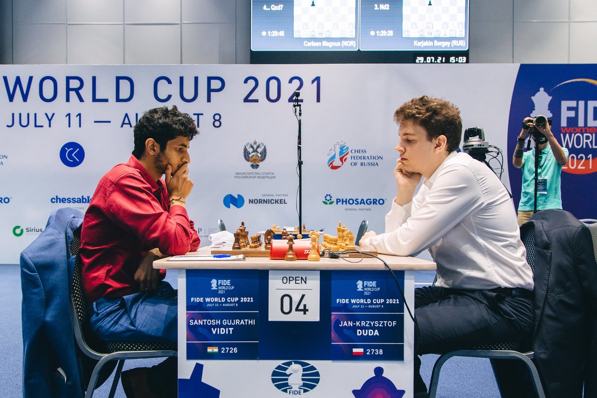 ChessBase India - FIDE World Cup 2021 R4.1: Vidit beats