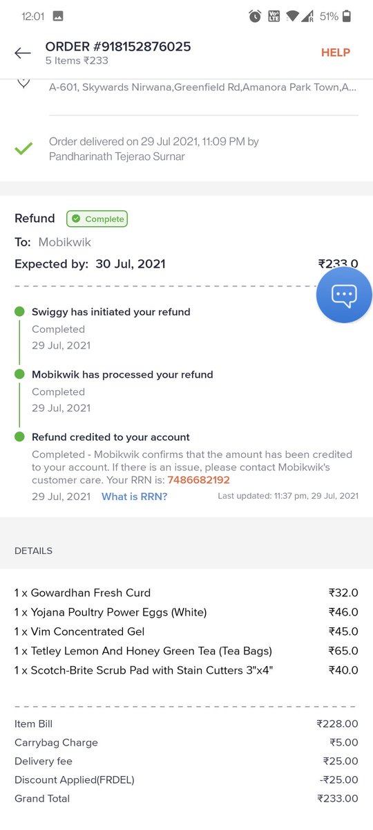 shravsrid's tweet photo. @swiggy_in @SwiggyCares calls this customer service. #Swiggy https://t.co/ulkTkg9iXR