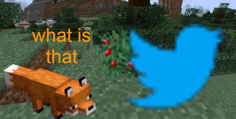 MinecraftFox_'s tweet photo. (new pinned thingy stuff)
heljo I am a Minecraft Fox that exists and stuff
give me your sweet berries
give me your chicken 
I am inside your house
I've been on hell/twitter for 2 years
I hate it here
the voices wont stop
and have a good day!!!😎 https://t.co/p24sNFB9dL