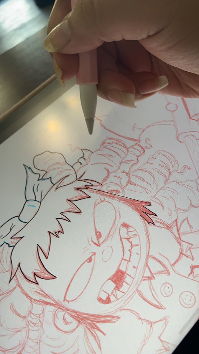 Princess_Fajita's tweet photo. I’ve honestly been enjoying the sketches more than the solid lines but I have to ink her to transfer to painting😭 I’ll keep this layer too tho #thursdaymorning #art #comics #IHFL #drawing https://t.co/oqrMbpzzd0
