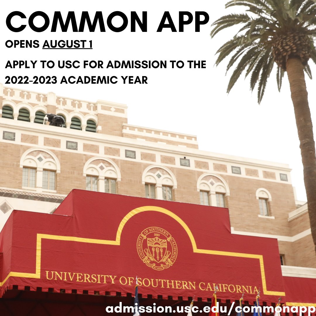 USC Admission on Twitter: "The Common Application goes live this Sunday