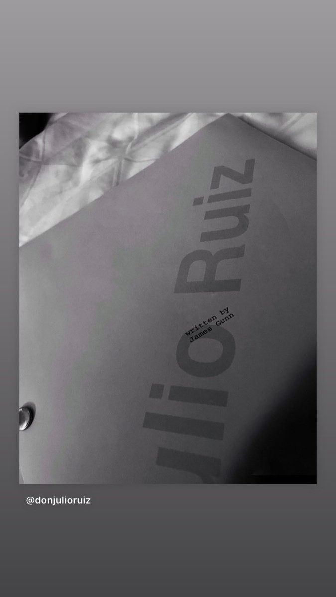 donjulioruiz's tweet photo. Can’t wait for y’all to see these words come to life on the big screen! #InSquadWeTrust #Milton @JamesGunn @SuicideSquadWB @wbpictures @DCComics https://t.co/yitlL7eF5T