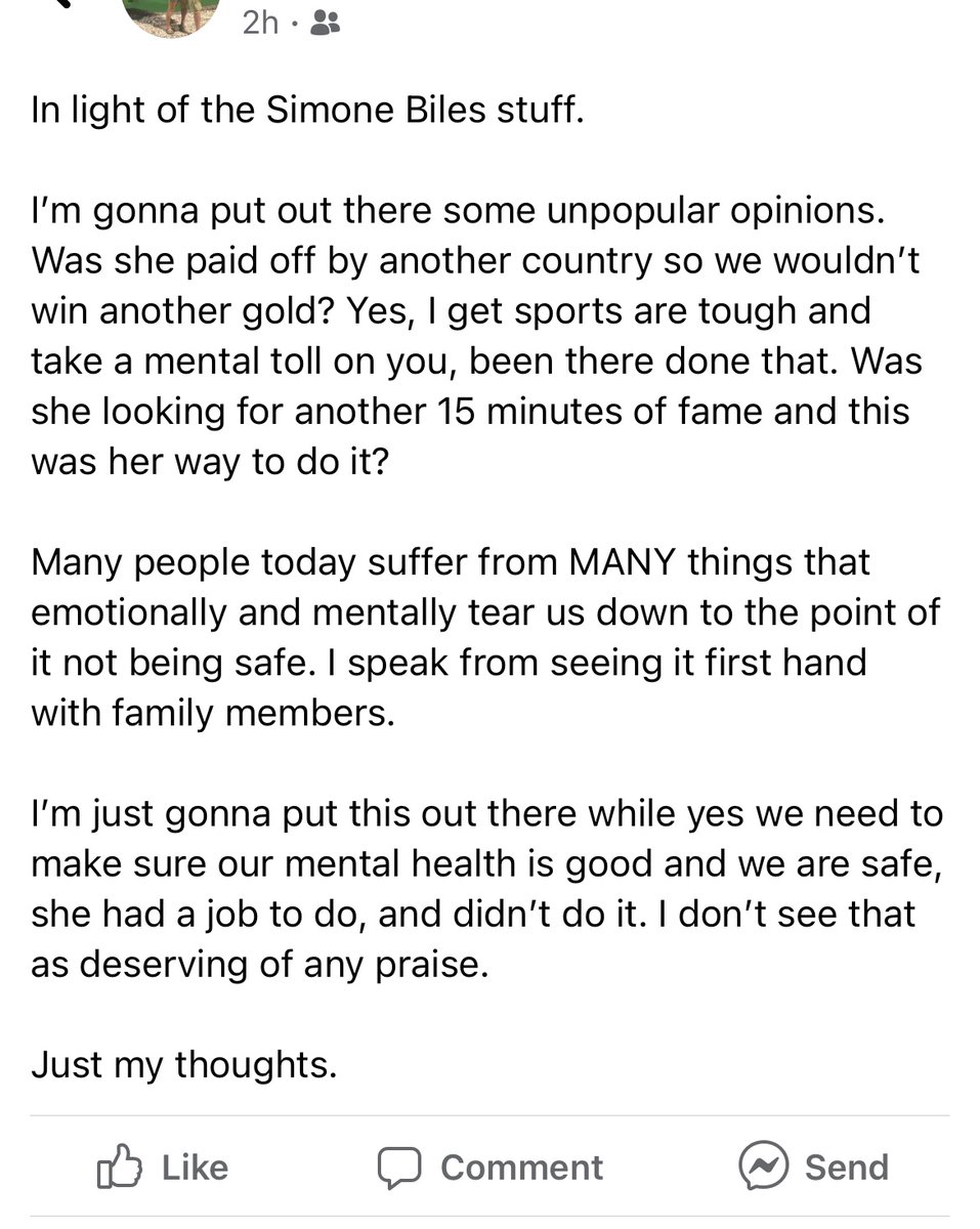 BeckyBarker_'s tweet photo. Re: Simone Biles

The brain is an organ, and our mental health is worthy of EVERY ounce of attention that we give our physical health — more at times. 
[thread - 1/3] https://t.co/lBK0dUhAJP