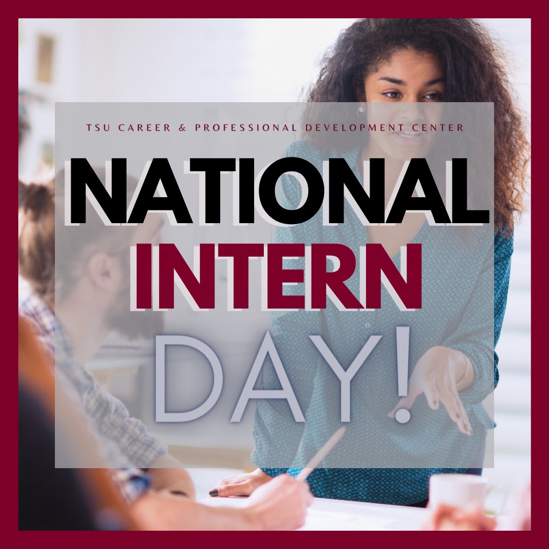 Happy National Intern Day, Tigers!
We know you all have been working tirelessly this summer at your job and/or internship, and we want to highlight you! 
Please comment below: 
1️⃣ Your name 
2️⃣ And Where you are working or interning this summer 
We can’t wait to hear from you! 🤞🏾