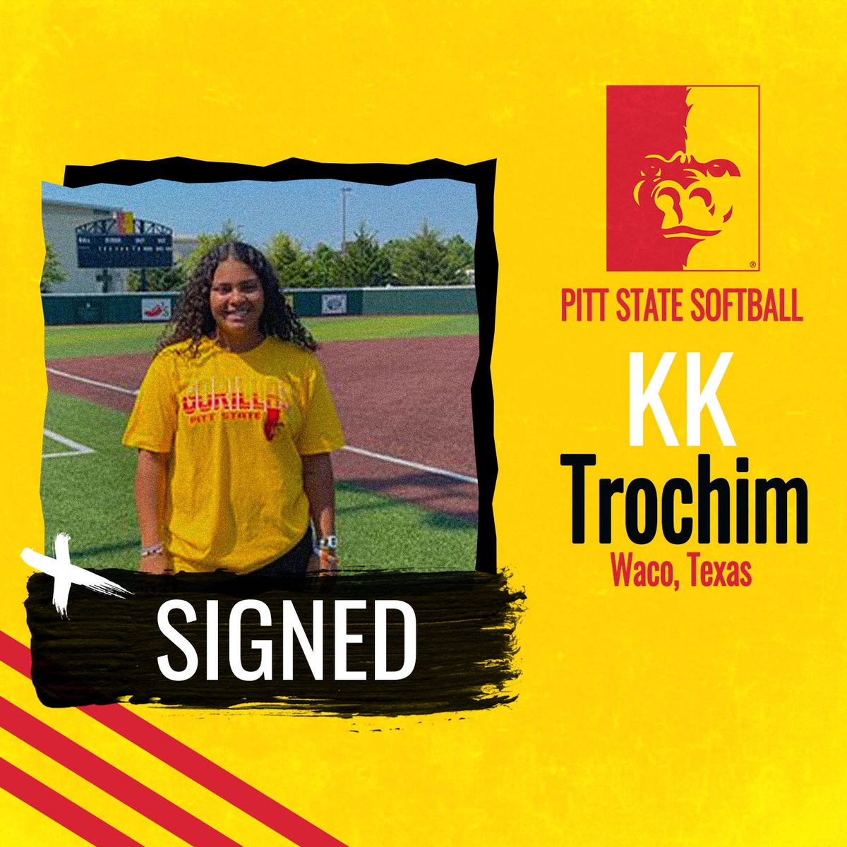 🖊 𝓢𝓲𝓰𝓷𝓮𝓭 - 𝓚𝓚 𝓣𝓻𝓸𝓬𝓱𝓲𝓶

🎓 Midway High School ‘19
🎓 McLennan Community College ‘21
🏆 3x All-District Selection
🏆 2x Super Centex Selection
🏆 2x All-State Honorable Mention
🏆 NJCAA All-Academic Third Team

#GorillaNation