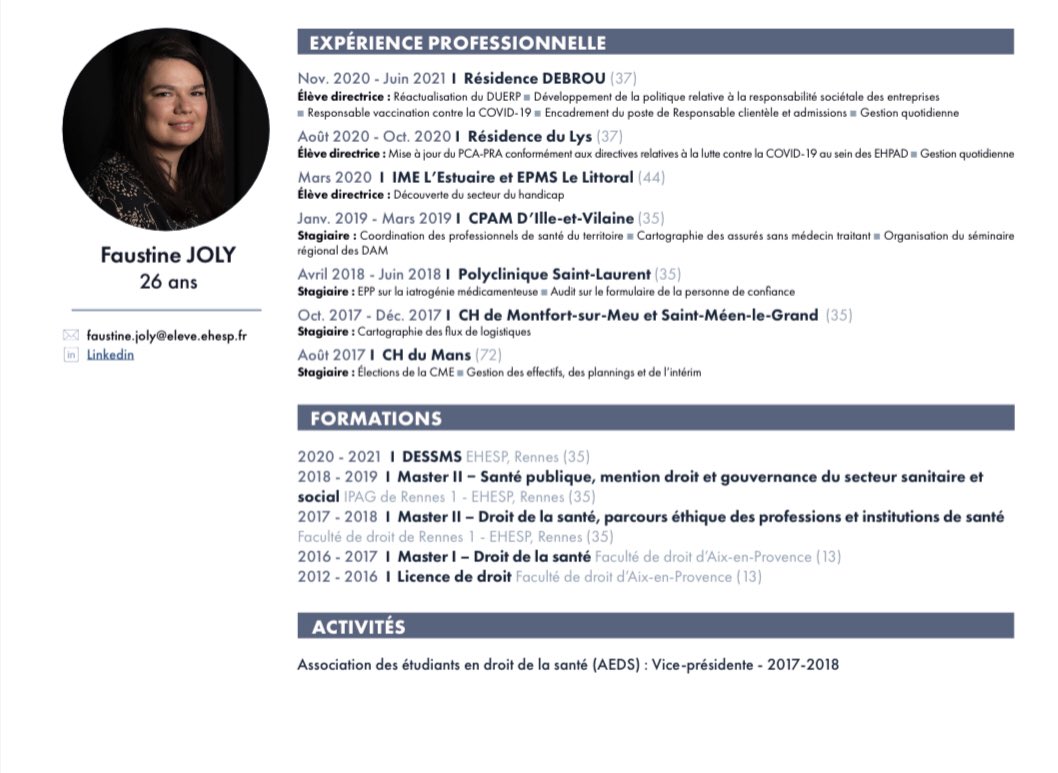 #RECRUTEZUNED3S | 

📝 Retrouvez les 63 élèves #D3S tout au long de l’été ☀️

▶️ Découvrez aujourd’hui le profil de Faustine Joly qui a réalisé son stage au sein de la Résidence DEBROU (37)