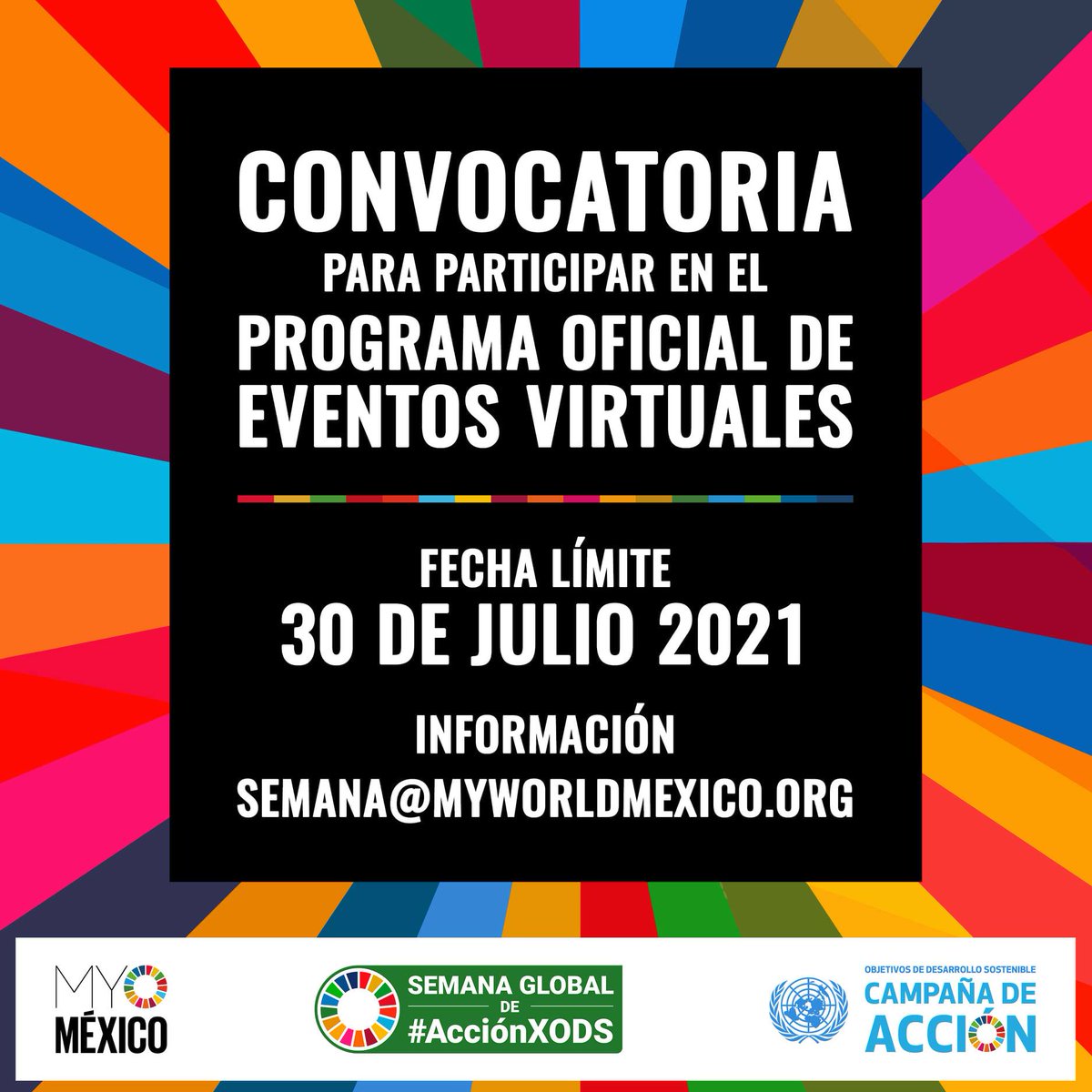MYWorldMexico's tweet photo. ‼️ ¡ABIERTA HASTA EL DÍA DE MAÑANA! ‼️

🌎🕧 ¡Ya casi es la Semana Global de #AcciónXODS!

📕📒 ¿Quieres hablar sobre el trabajo que haz hecho como persona u organización a favor de la #Agenda2030?

👉 Aplica antes del 30 de julio a las 23:59 hrs.:
https://t.co/CidgZHfLLF https://t.co/YVNp4uZSQY