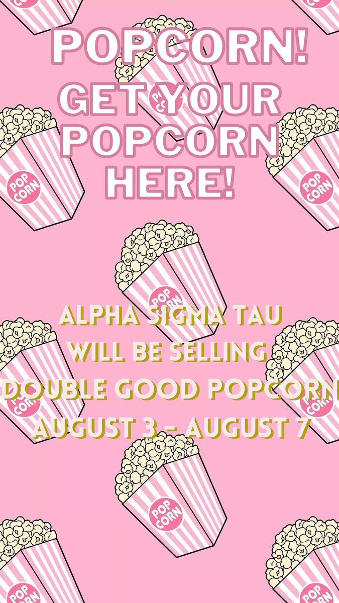 🍿Help support our chapter🍿
We will be selling Double Good Popcorn August 3 - August 7! 
Check back with us on August 3 for the shopping links (: