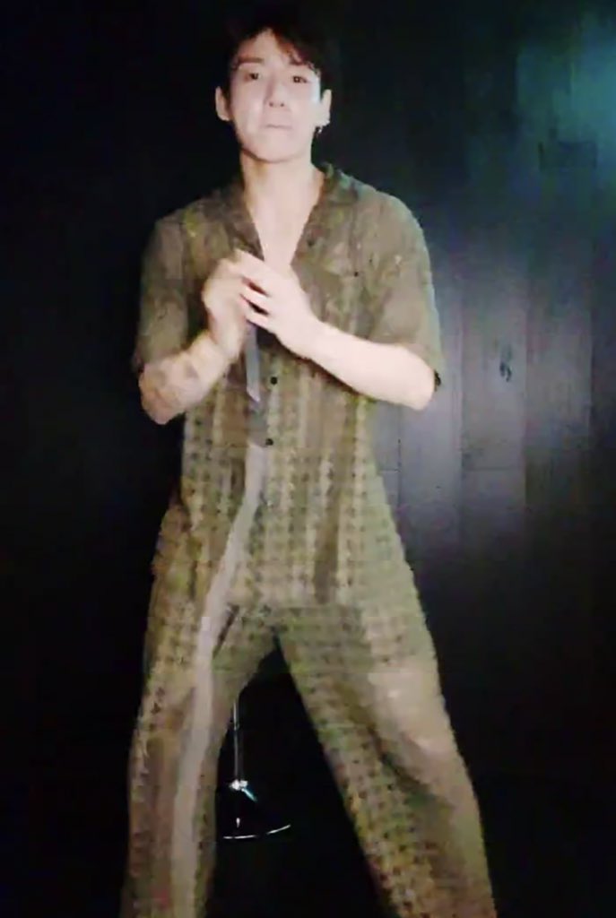 kookdice's tweet photo. so youre telling me jungkook walking freely in hybe building wearing a full set of see through pyjama?!?? [REST] https://t.co/KUhCeqM8uB