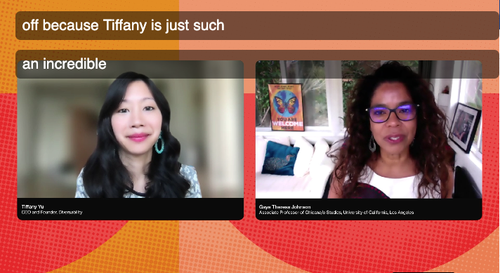 NiamhHughes's tweet photo. Now @ImTiffanyYu is in conversation with @LaDoctoraGTJ speaking about Disability in Higher Education and how we show up as allies. "Disability doesn't mean bad or broken", "disabled people are human beings who have inherent worth and value just because we exist." #EdSummit21 https://t.co/lIajCdHJ7X