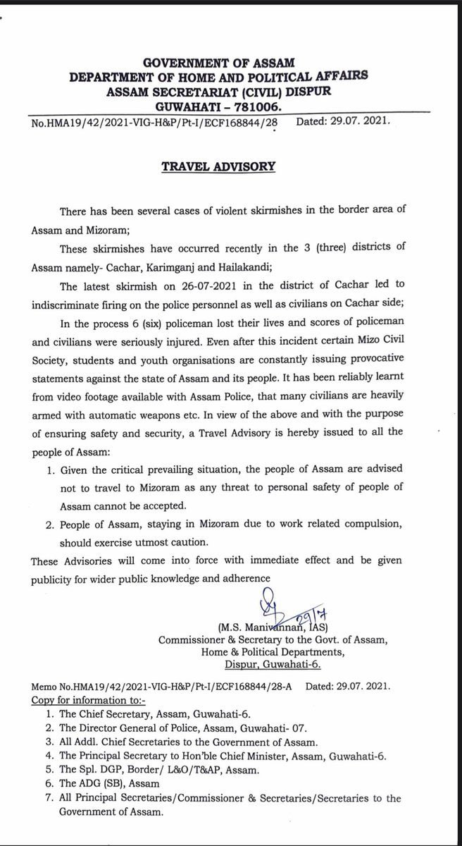 ShekharGupta's tweet photo. A ‘travel advisory’ between two states of India has to be a first. And a particularly shameful first. The Centre should intervene and order this national embarrassment withdrawn. https://t.co/kMn6MQ2U6W