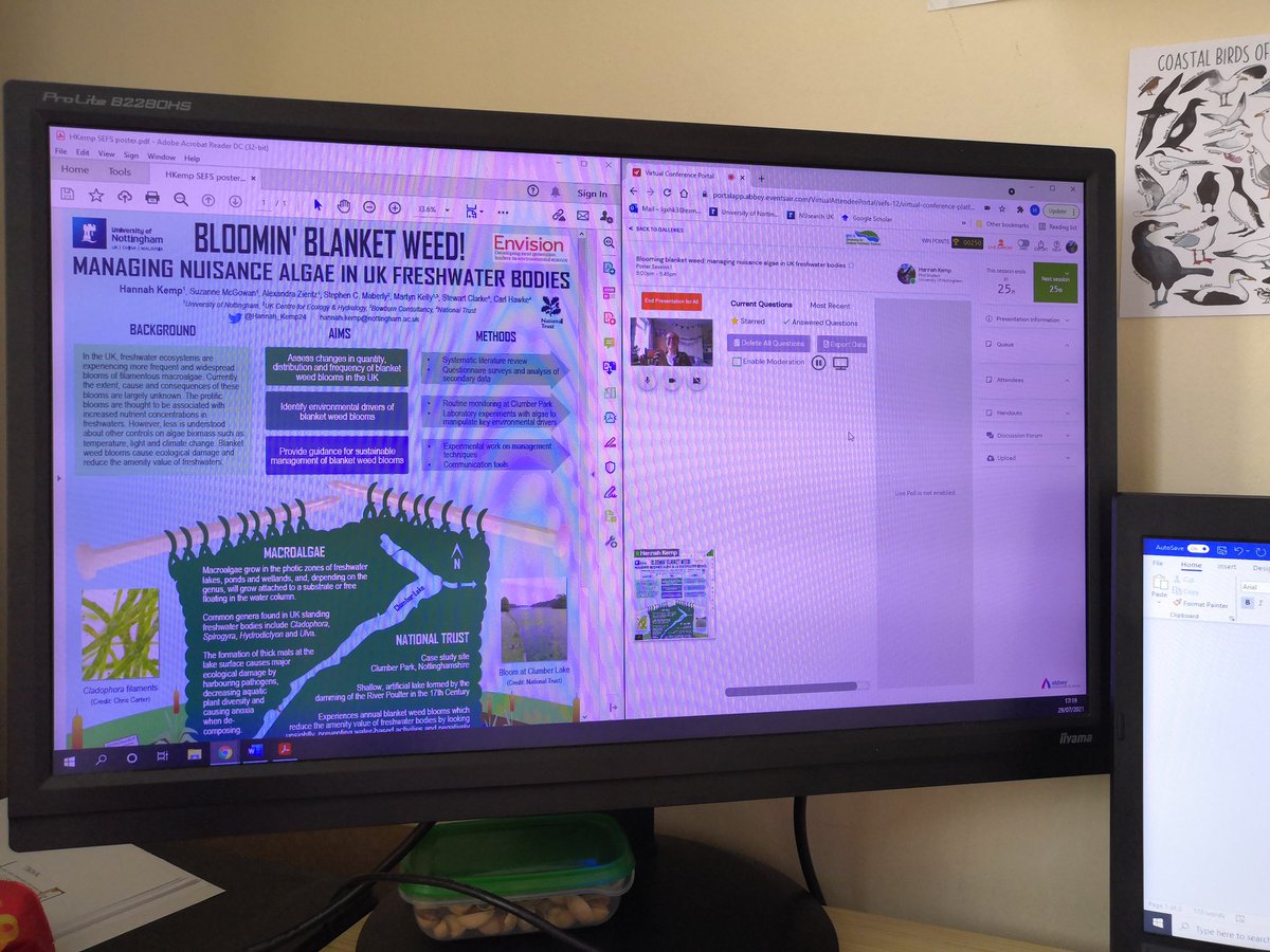 Virtual poster presentation time at @SEFS12_DUBLIN! Come hear about #BloominBlanketWeed in poster session 1! <a href="/EFFS_EFYR/">EFFS EFYR</a>

#macroalgae #freshwaterecology