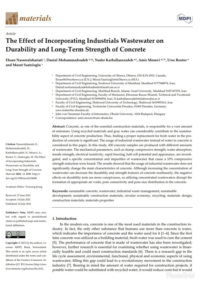 DanialM98209703's tweet photo. I am glad to share our recently published work dealing with the " The Effect of Incorporating Industrials Wastewater on Durability and Long-Term Strength of Concrete ".

@DanialM98209703 

@Amir_Mosavi_ 

More details could be found through below URL

https://t.co/ytHnelN1hd https://t.co/eTmRpeV2yX