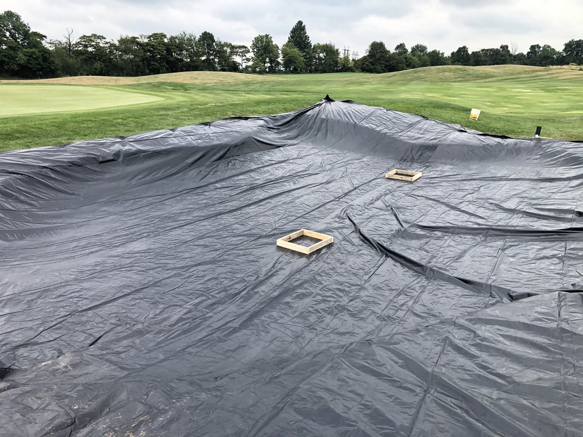 Bradhelcoski's tweet photo. Another great @CapConGolf bunker install with @LeyCompany at @TCGolfCourse today. Looking good! Give @EwingIrrigation a call for your fall bunker renovations needs. From drainage to irrigation to bunker solutions we have you covered! https://t.co/gYnz7sf6vy