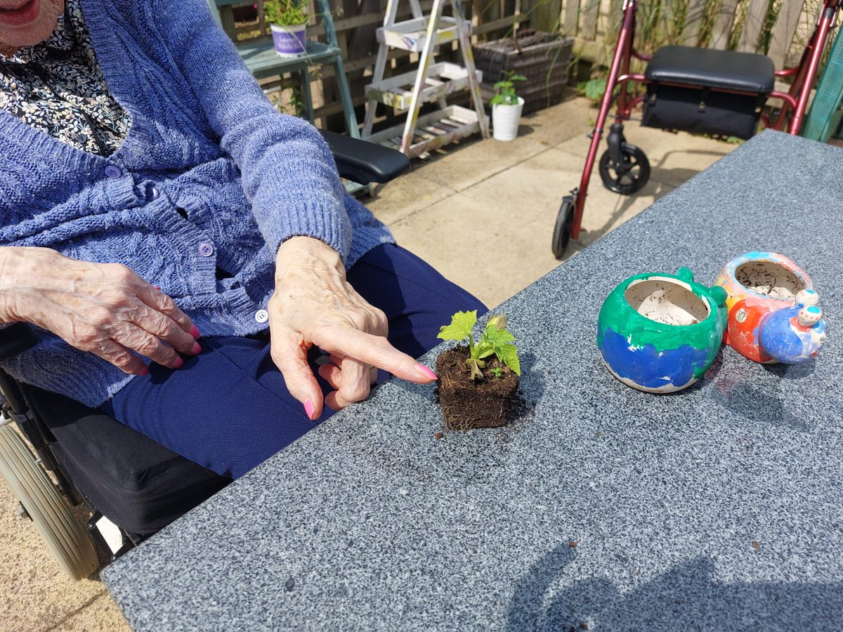 We have still been able to enjoy the garden this week, in-between the thunderstorms ⚡️ and have been planting some of the beautiful pots that have been decorated for us by Holmes Grange School