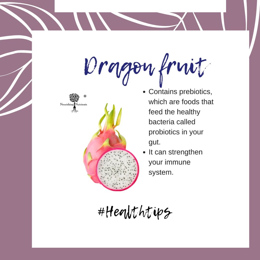 NourishNutrient's tweet photo. 🌱 #Healthtip Did you know Dragonfruit contains prebiotics, which are foods that feed the healthy bacteria called probiotics in your gut and It also strengthens your immune system? https://t.co/IJriplcImW