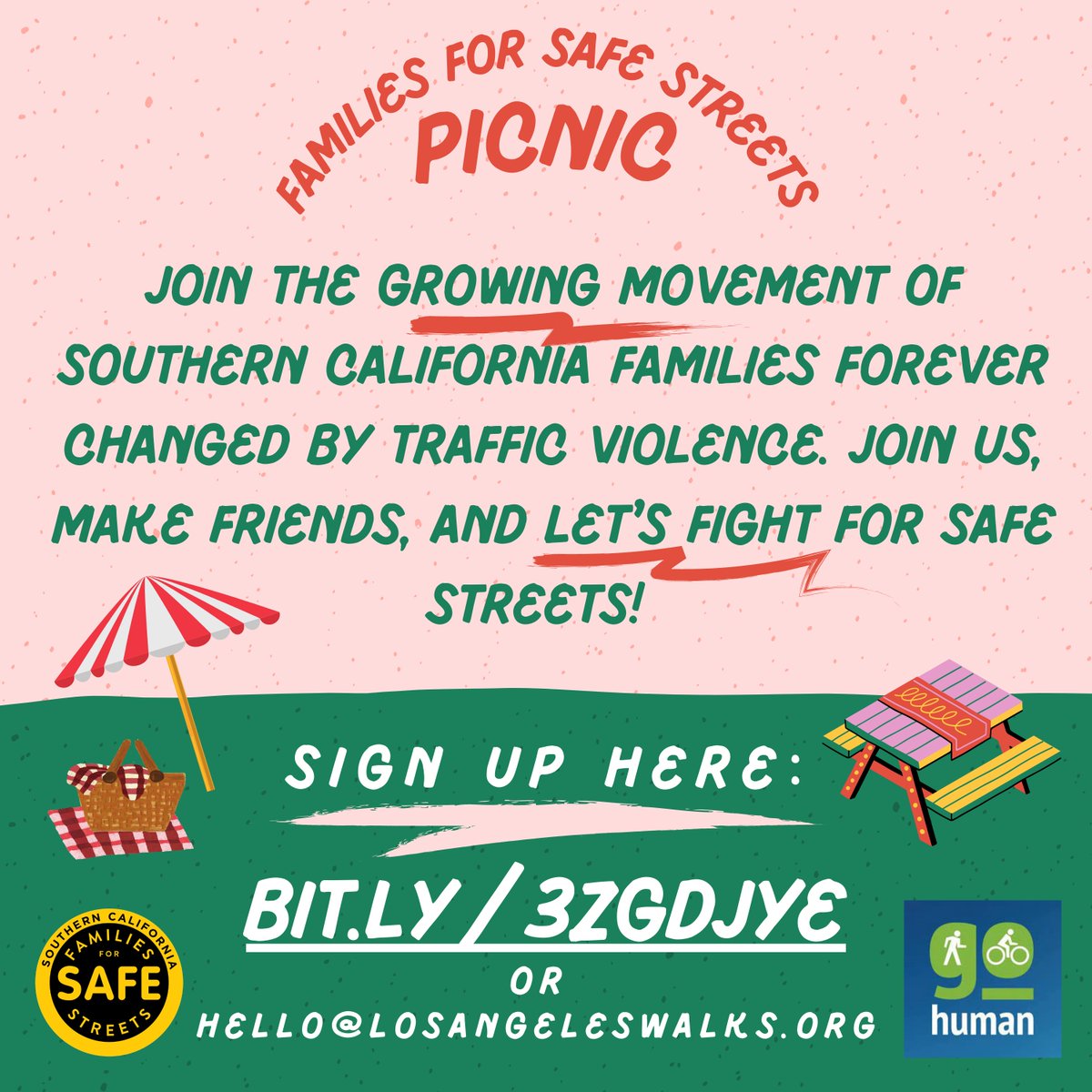 Every 36 hours an Angeleno is killed in a car crash. Haven't we had enough? If you're a victim or family member of a victim of traffic violence, join our picnic next Saturday. Find resources, network with others, and help make LA streets safer. RSVP👉bit.ly/3zgdJYE