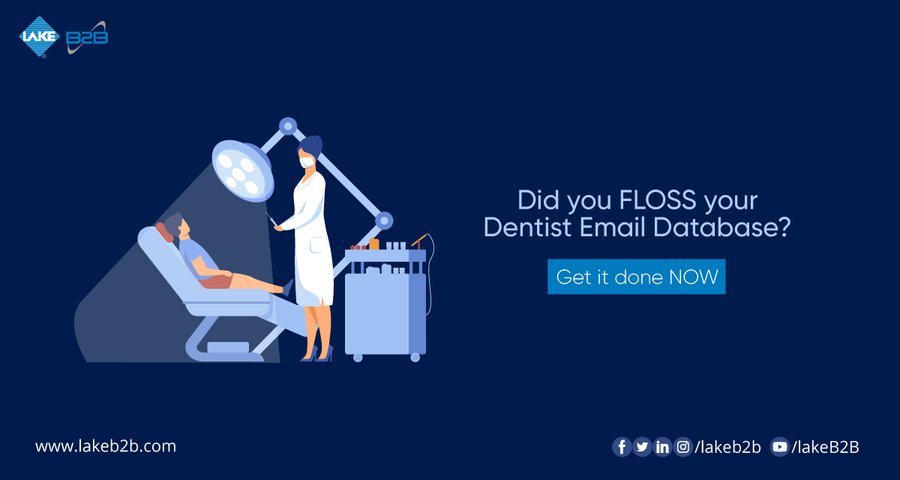 lakeb2b's tweet photo. Append your dentist email database before you execute your marketing strategy to rule #B2BMarketing!
Book an appointment now! https://t.co/TzS14zLOal #DentistEmailList #DentistEmailDatabase #LakeB2B https://t.co/XLMSrWTzYt
